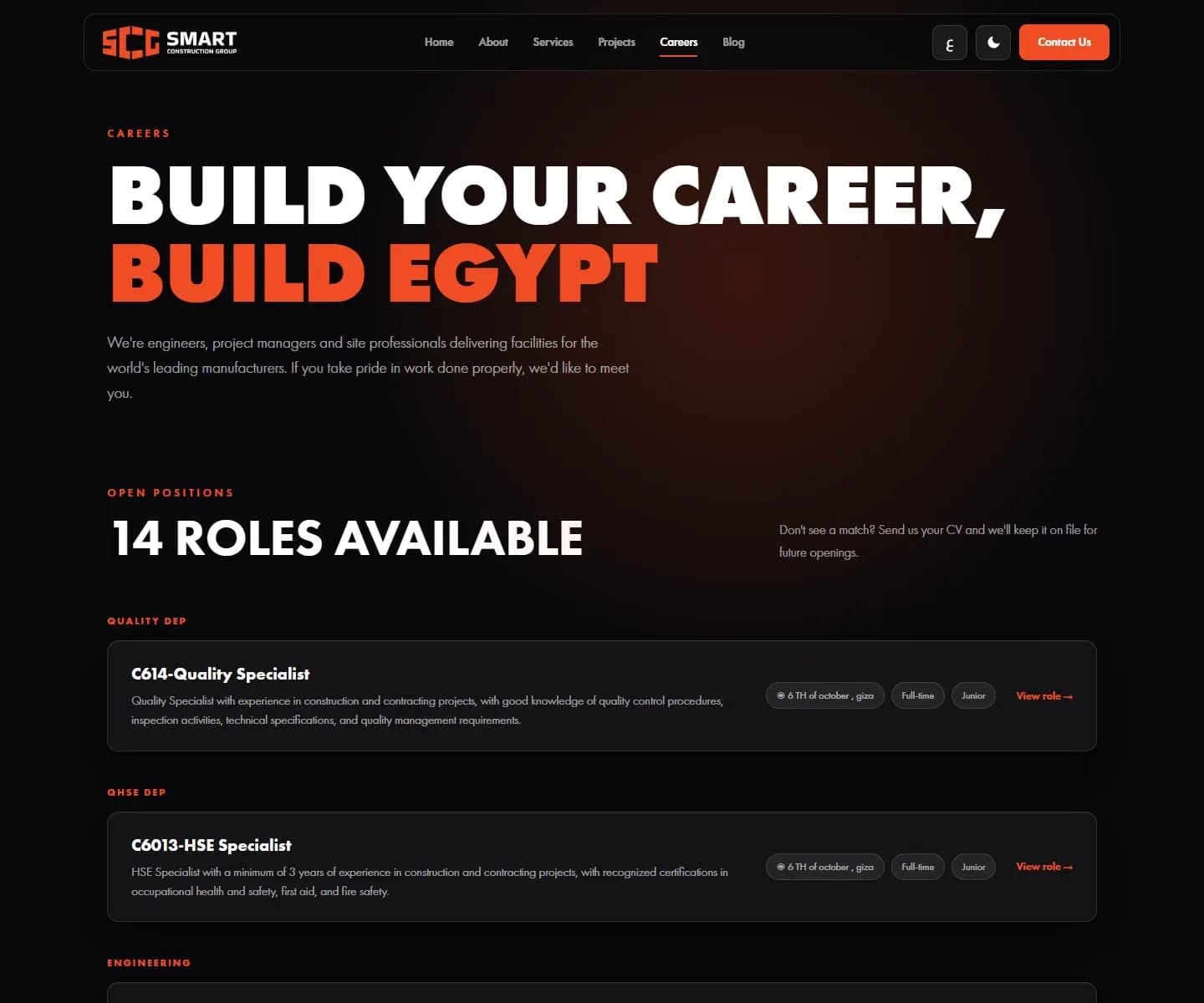 Build your career, build Egypt: open roles