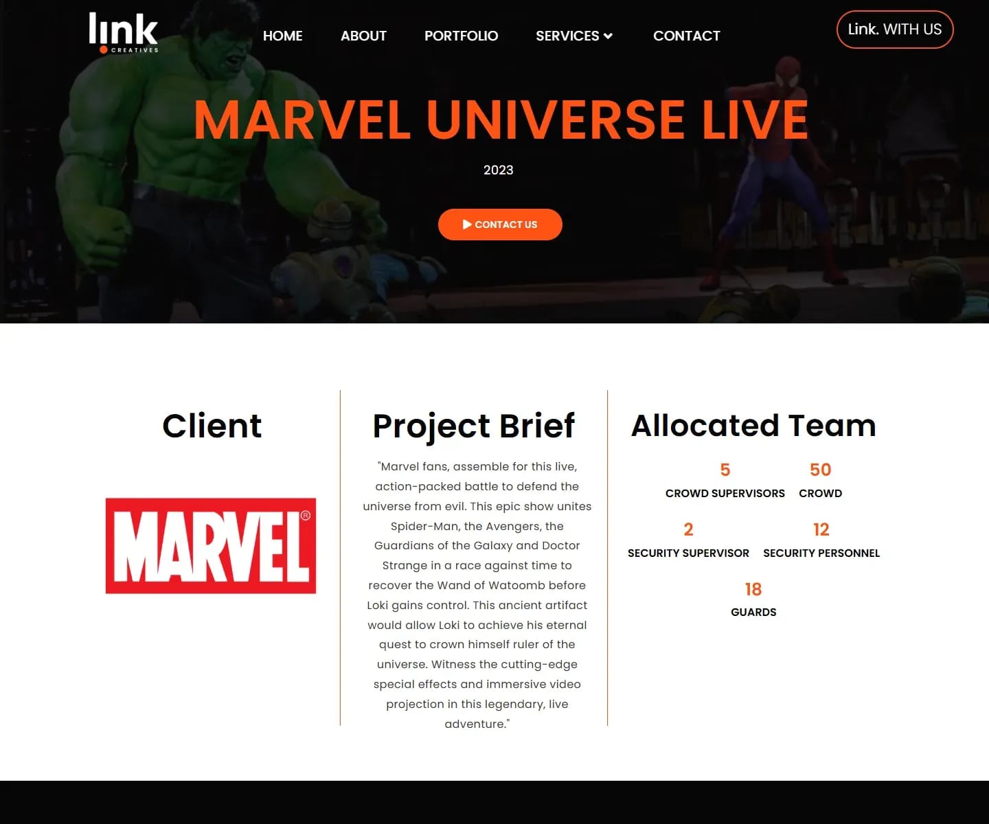Marvel Universe Live: client, brief and allocated team