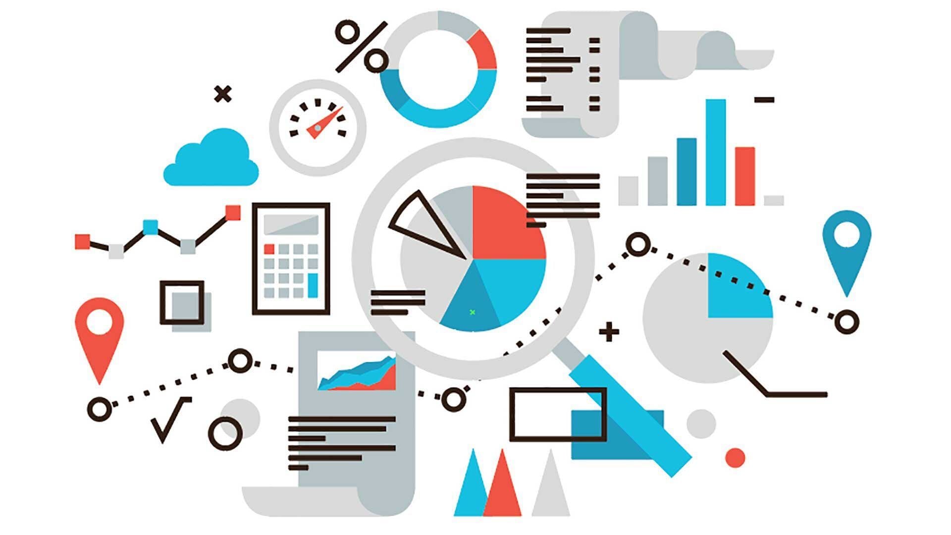 Business owner reviewing customer segments on a dashboard with a colleague