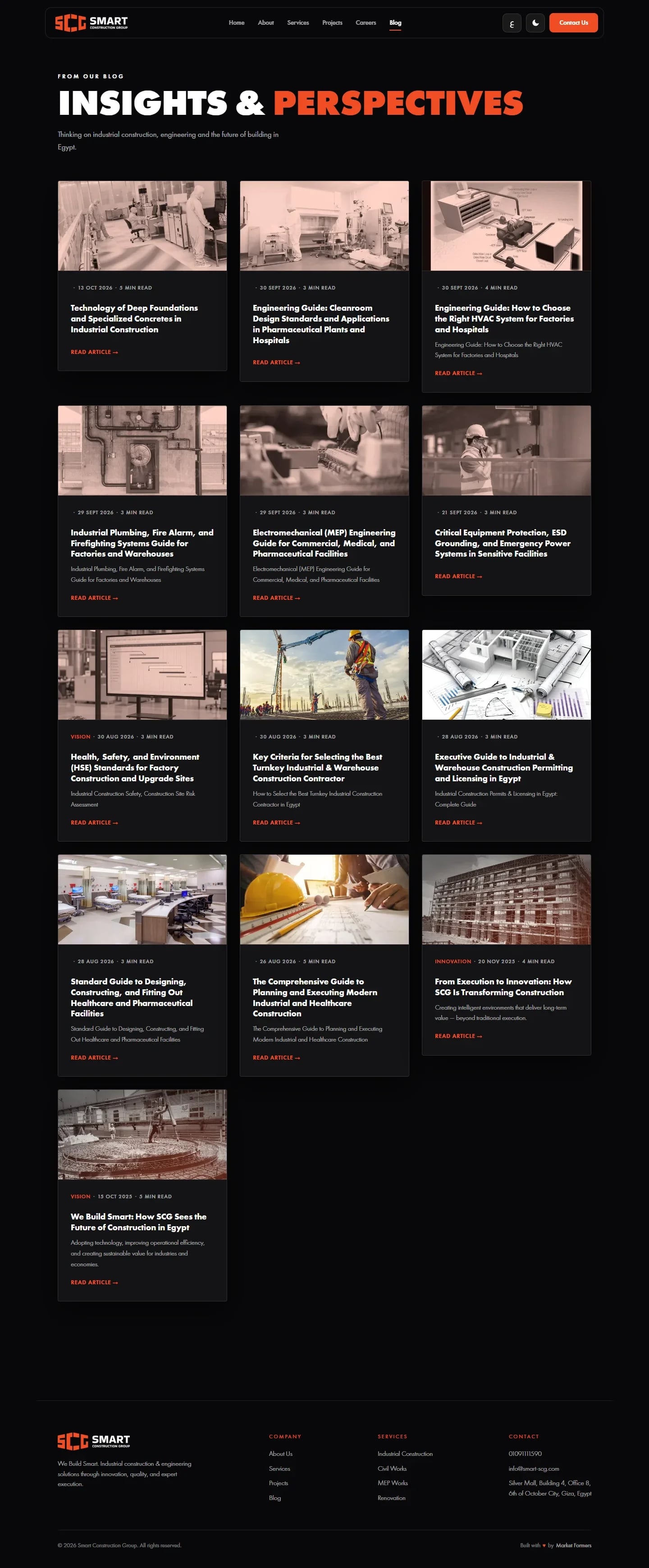 The SCG blog index, Insights & Perspectives